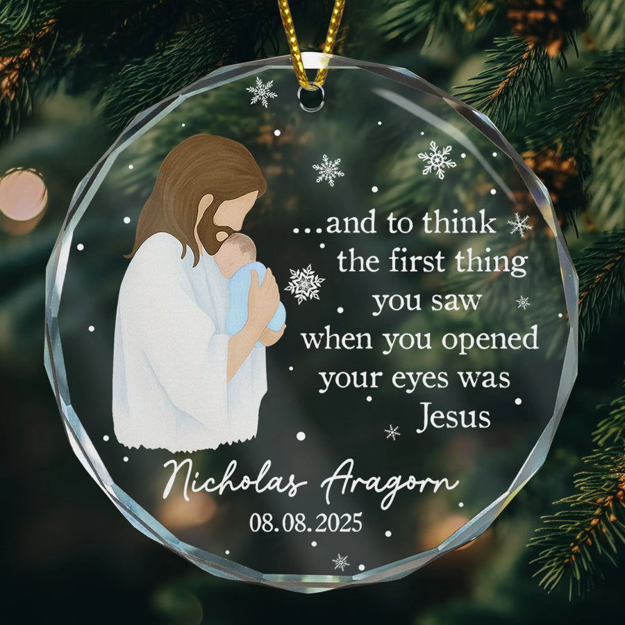 Baby Of Jesus Keepsake Infant Loss Sympathy Gift - Personalized Glass Ornament