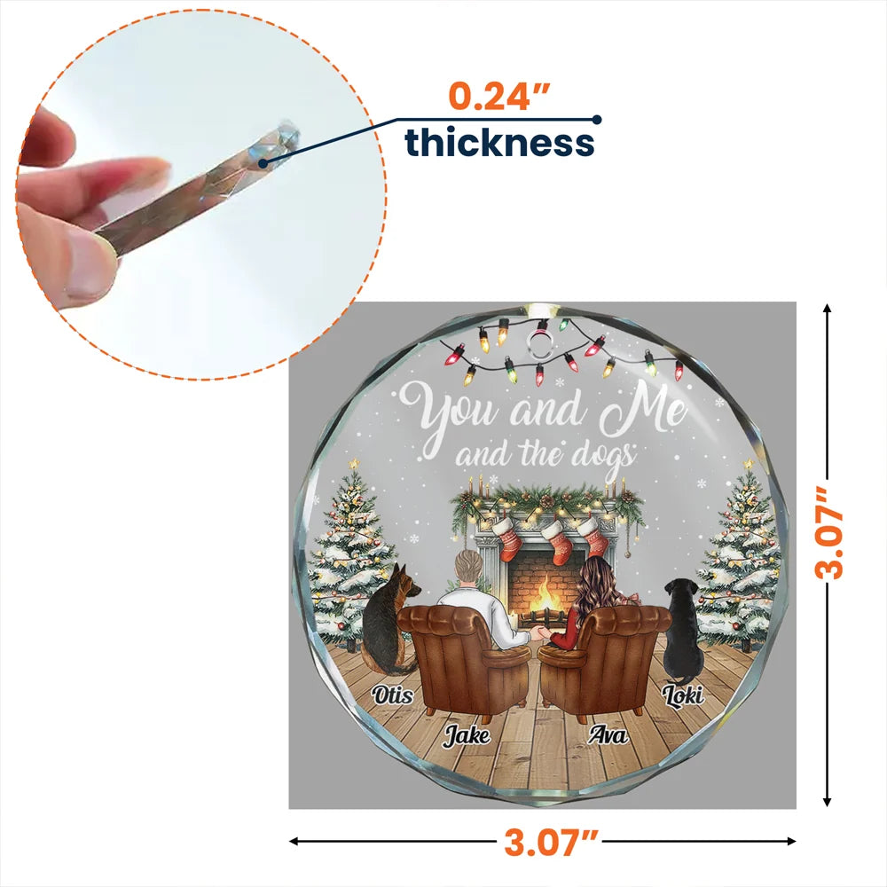 You And Me And Fur Babies - Personalized Glass Ornament